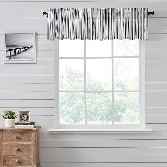 Vhc Brands Sawyer Ticking Rod Pocket Tailored Valance