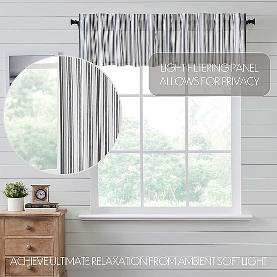 Vhc Brands Sawyer Ticking Rod Pocket Tailored Valance