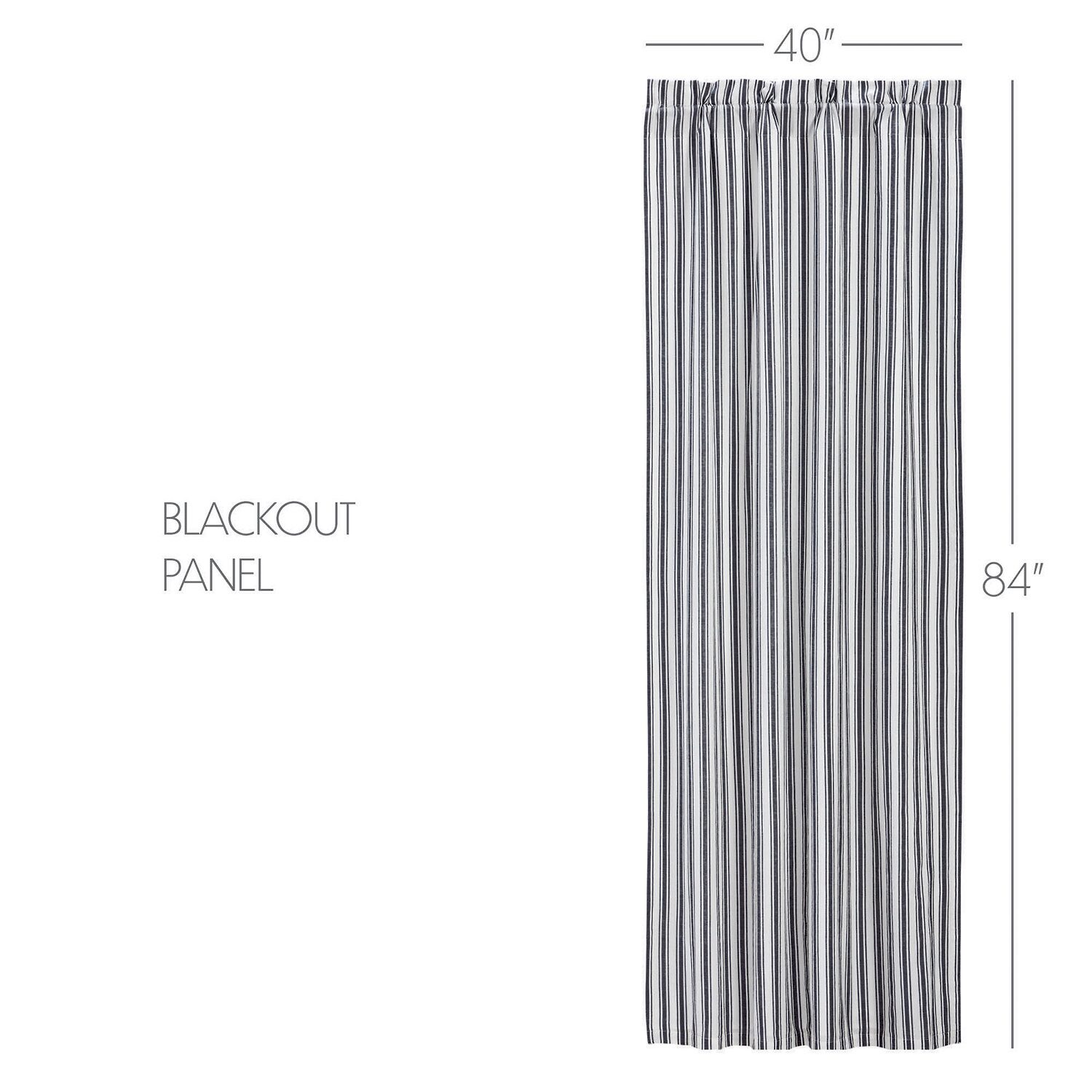 Vhc Brands Sawyer Ticking Rod Pocket Blackout Single Curtain Panel