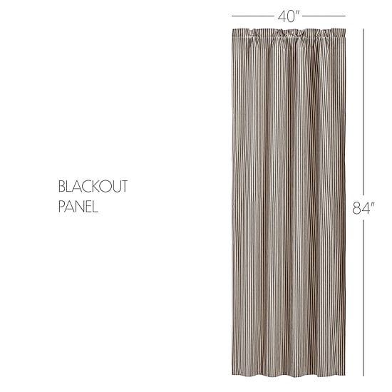 Vhc Brands Sawyer Ticking Rod Pocket Blackout Single Curtain Panel