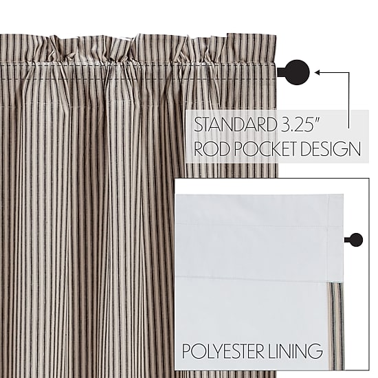 Vhc Brands Sawyer Ticking Rod Pocket Blackout Single Curtain Panel