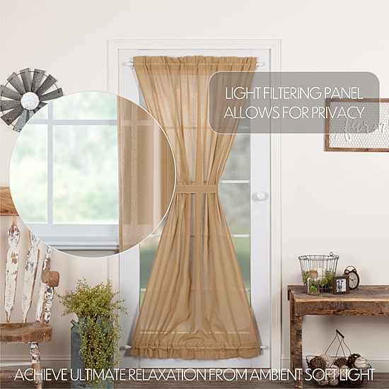 Vhc Brands Tobacco Cloth Sheer Rod Pocket Single Door Panel Curtain