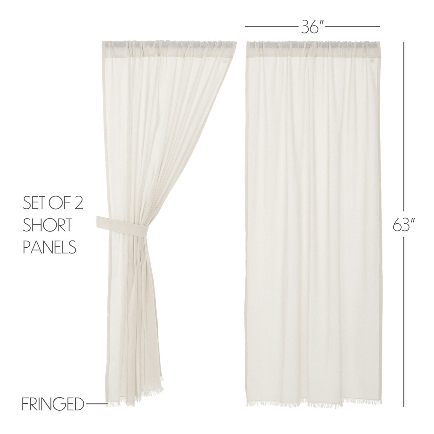 Vhc Brands Tobacco Cloth Rod Pocket Sheer Set of 2 Curtain Panel