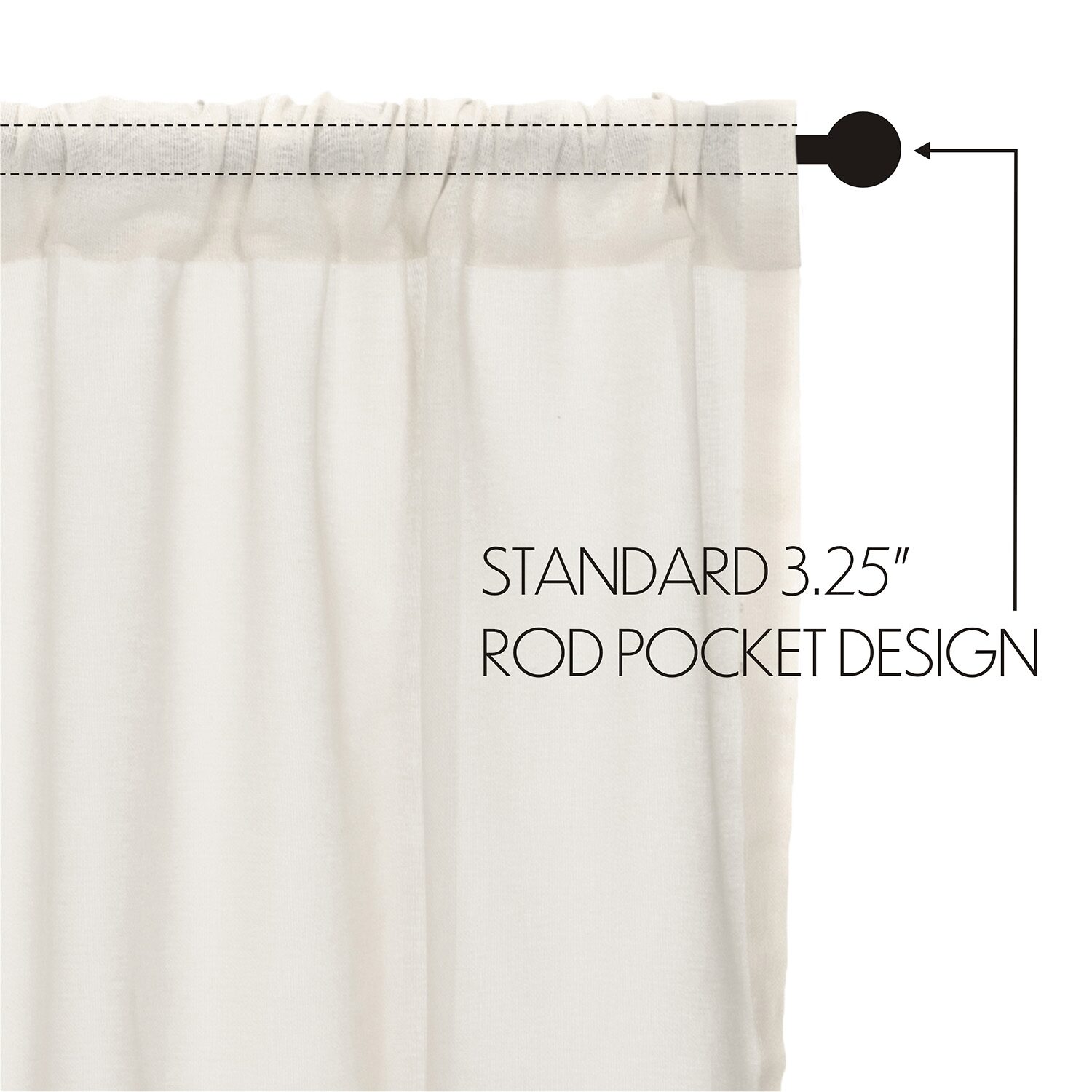 Vhc Brands Tobacco Cloth Rod Pocket Sheer Set of 2 Curtain Panel