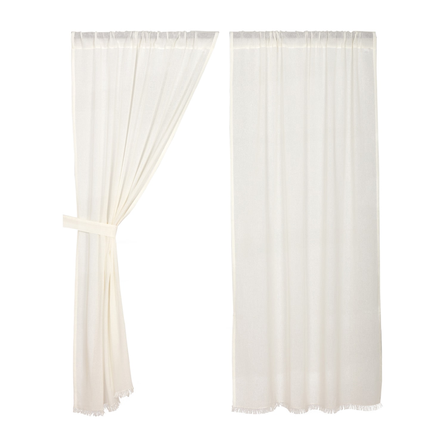 Vhc Brands Tobacco Cloth Rod Pocket Sheer Set of 2 Curtain Panel