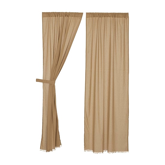 Vhc Brands Tobacco Cloth Rod Pocket Sheer Set of 2 Curtain Panel