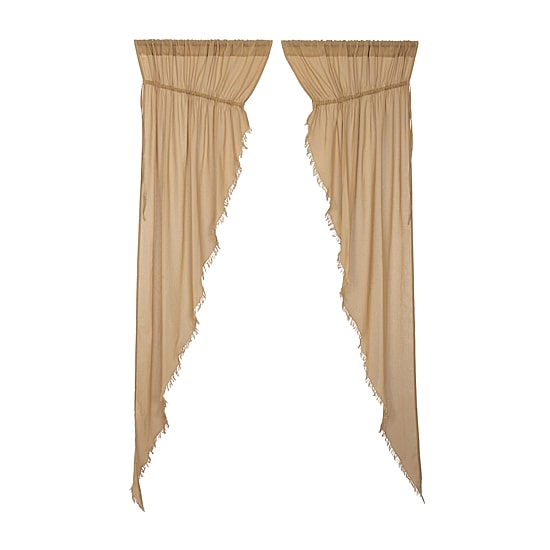 Vhc Brands Tobacco Cloth Prairie Rod Pocket Sheer Set of 2 Curtain Panel