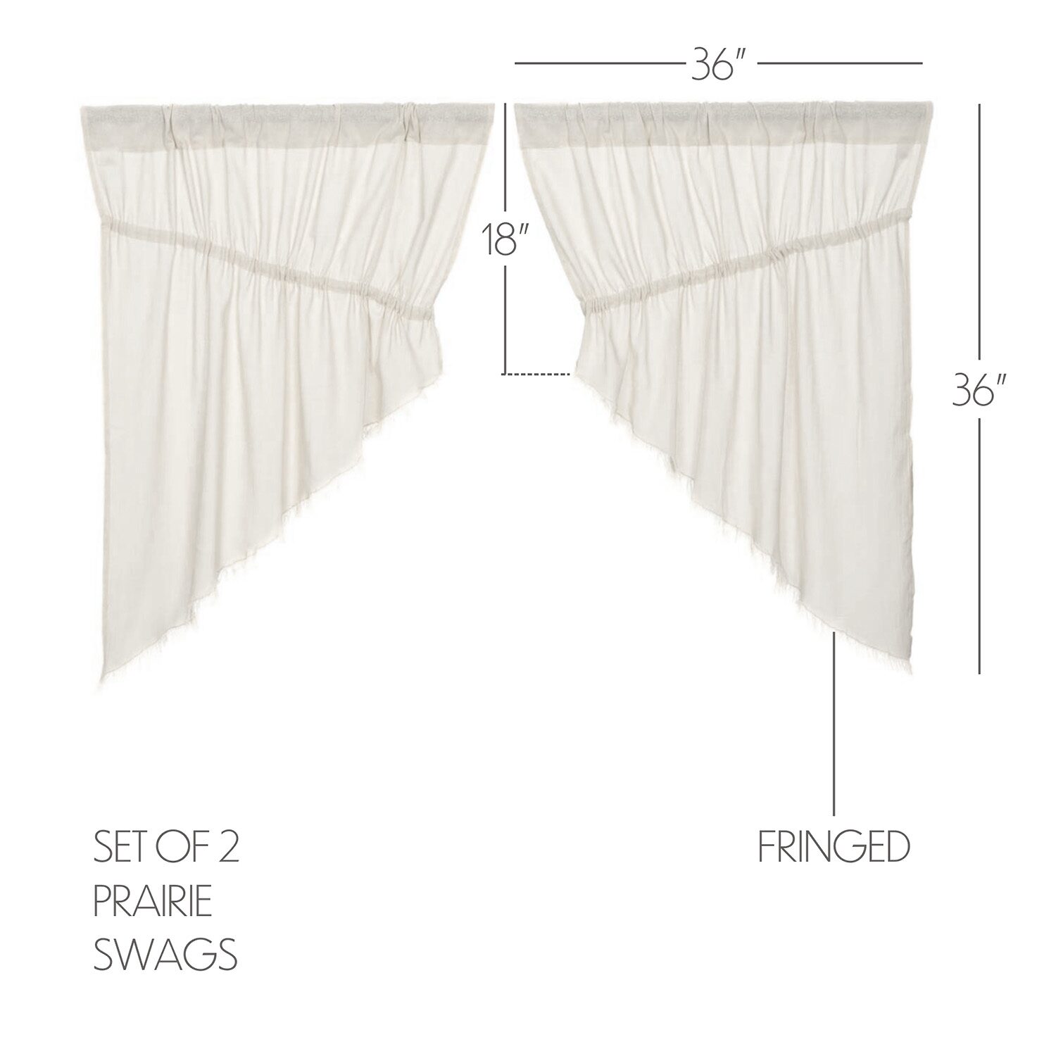 Vhc Brands Tobacco Cloth Prairie Swag Rod Pocket Tailored Valance
