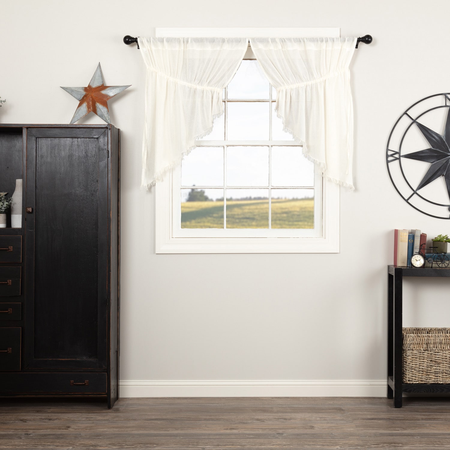 Vhc Brands Tobacco Cloth Prairie Swag Rod Pocket Tailored Valance
