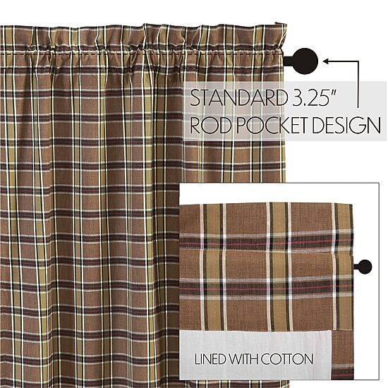 Vhc Brands Wyatt Plaid Prairie Swag Rod Pocket Tailored Valance