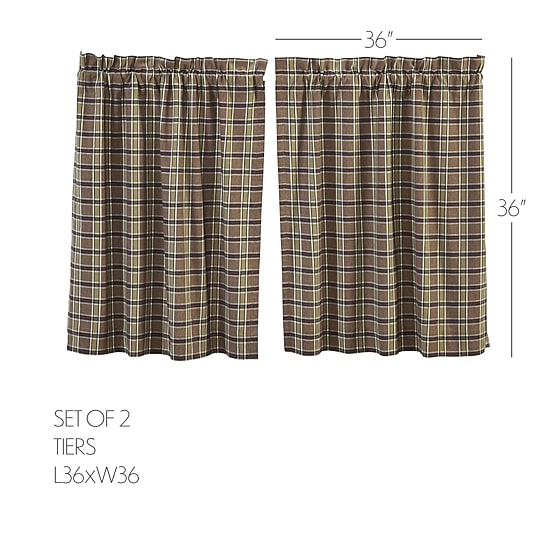 Vhc Brands Wyatt Plaid 2-pc. Rod Pocket Window Tier