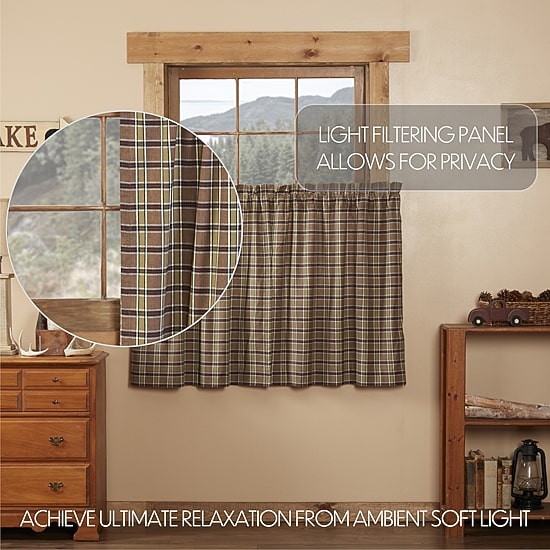 Vhc Brands Wyatt Plaid 2-pc. Rod Pocket Window Tier