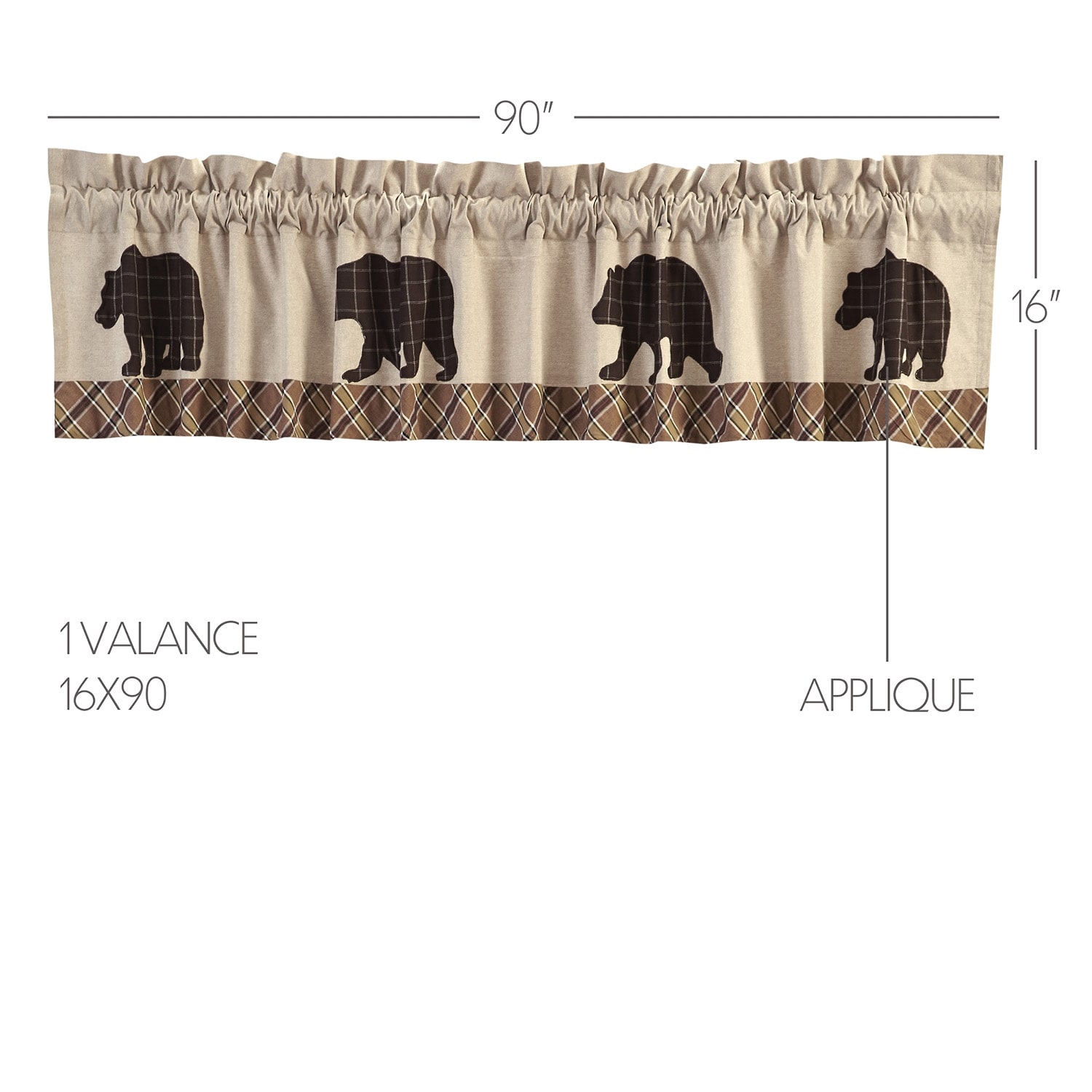 Vhc Brands Wyatt Bear Rod Pocket Tailored Valance