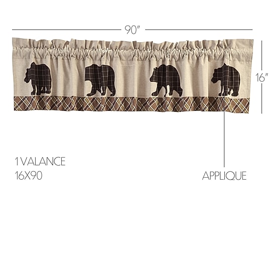 Vhc Brands Wyatt Bear Rod Pocket Tailored Valance