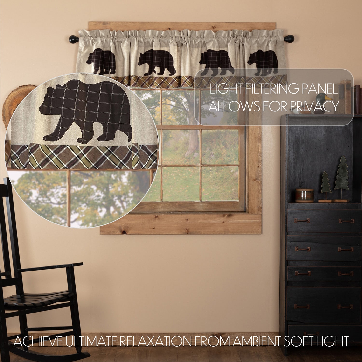 Vhc Brands Wyatt Bear Rod Pocket Tailored Valance