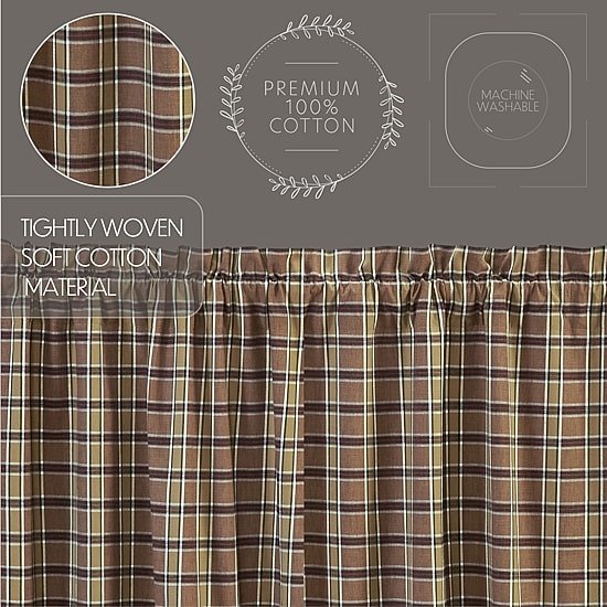 Vhc Brands Wyatt Plaid Rod Pocket Tailored Valance