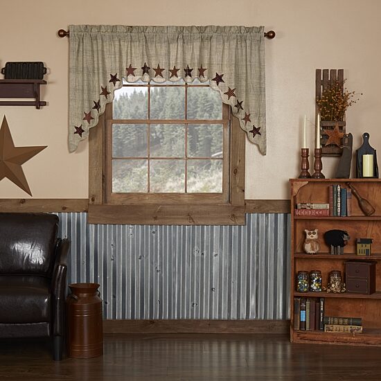 Vhc Brands Abilene Star Swag Rod Pocket Scallop Valance