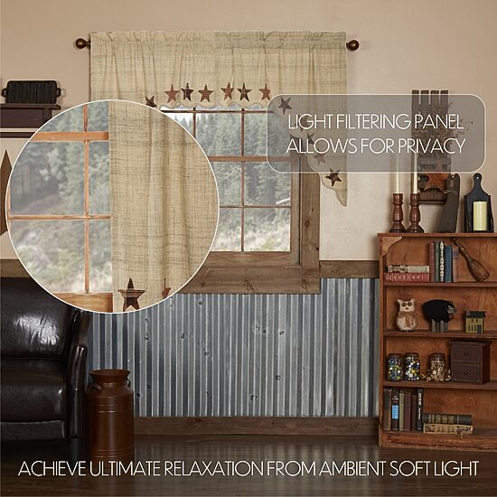 Vhc Brands Abilene Star Swag Rod Pocket Scallop Valance