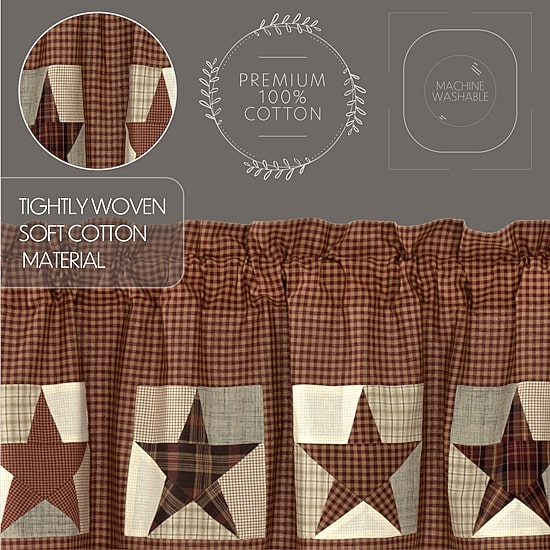 Vhc Brands Abilene Star Block Rod Pocket Scallop Valance