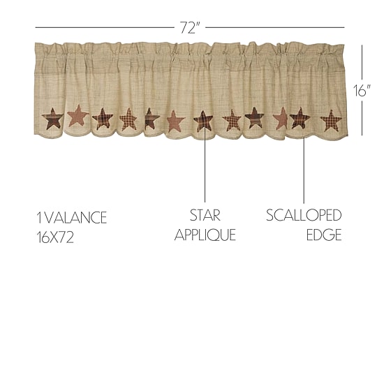 Vhc Brands Abilene Star Rod Pocket Scallop Valance