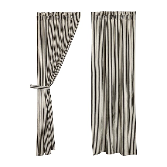 Vhc Brands Ashmont Ticking Rod Pocket Light-Filtering Set of 2 Curtain Panel
