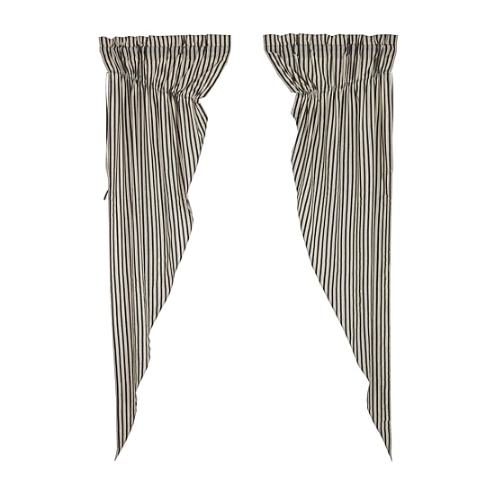 Vhc Brands Ashmont Ticking Prairie Rod Pocket Light-Filtering Set of 2 Curtain Panel