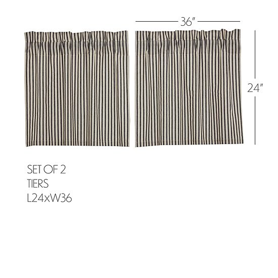 Vhc Brands Ashmont Ticking 2-pc. Rod Pocket Window Tier