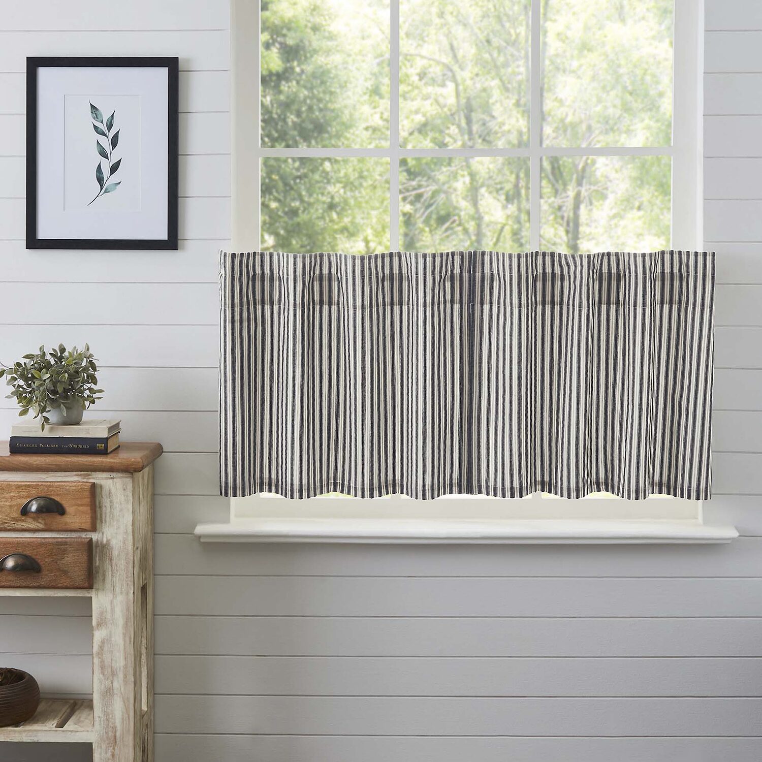 Vhc Brands Ashmont Ticking 2-pc. Rod Pocket Window Tier