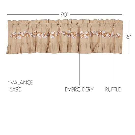 Vhc Brands Ashmont Cotton Bol Rod Pocket Tailored Valance