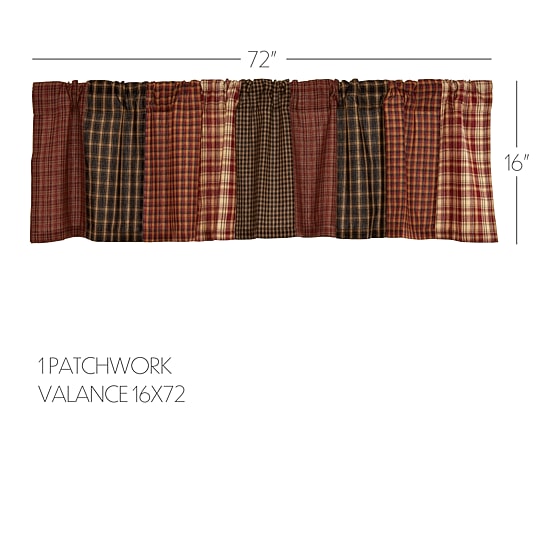 Vhc Brands Beckham Patchwork Rod Pocket Tailored Valance