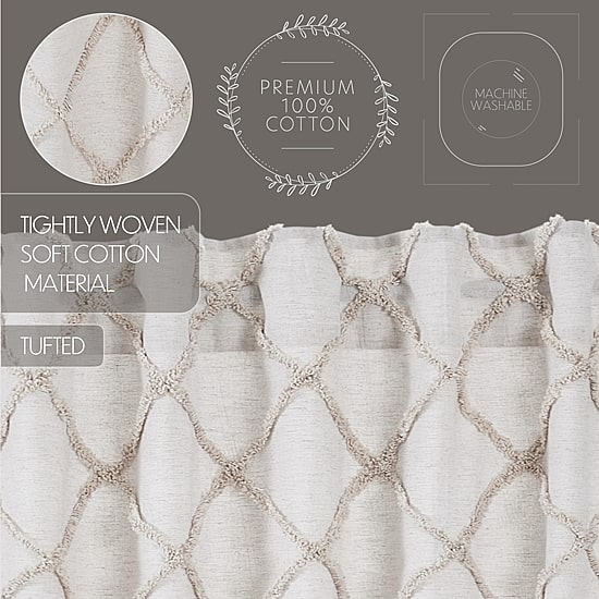 Vhc Brands Frayed Lattice Rod Pocket Tailored Valance