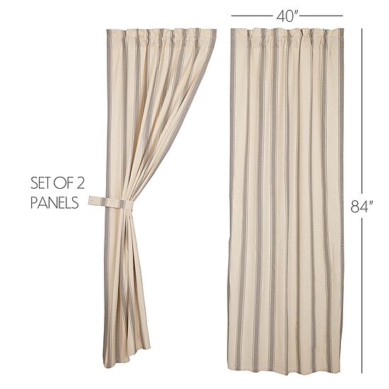 Vhc Brands Grace Rod Pocket Light-Filtering Set of 2 Curtain Panel