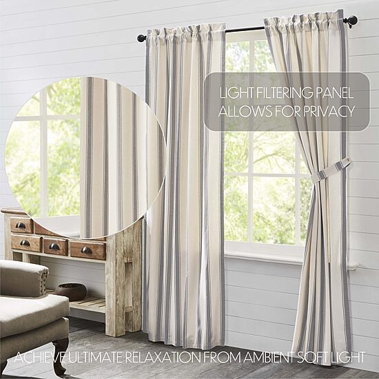 Vhc Brands Grace Rod Pocket Light-Filtering Set of 2 Curtain Panel
