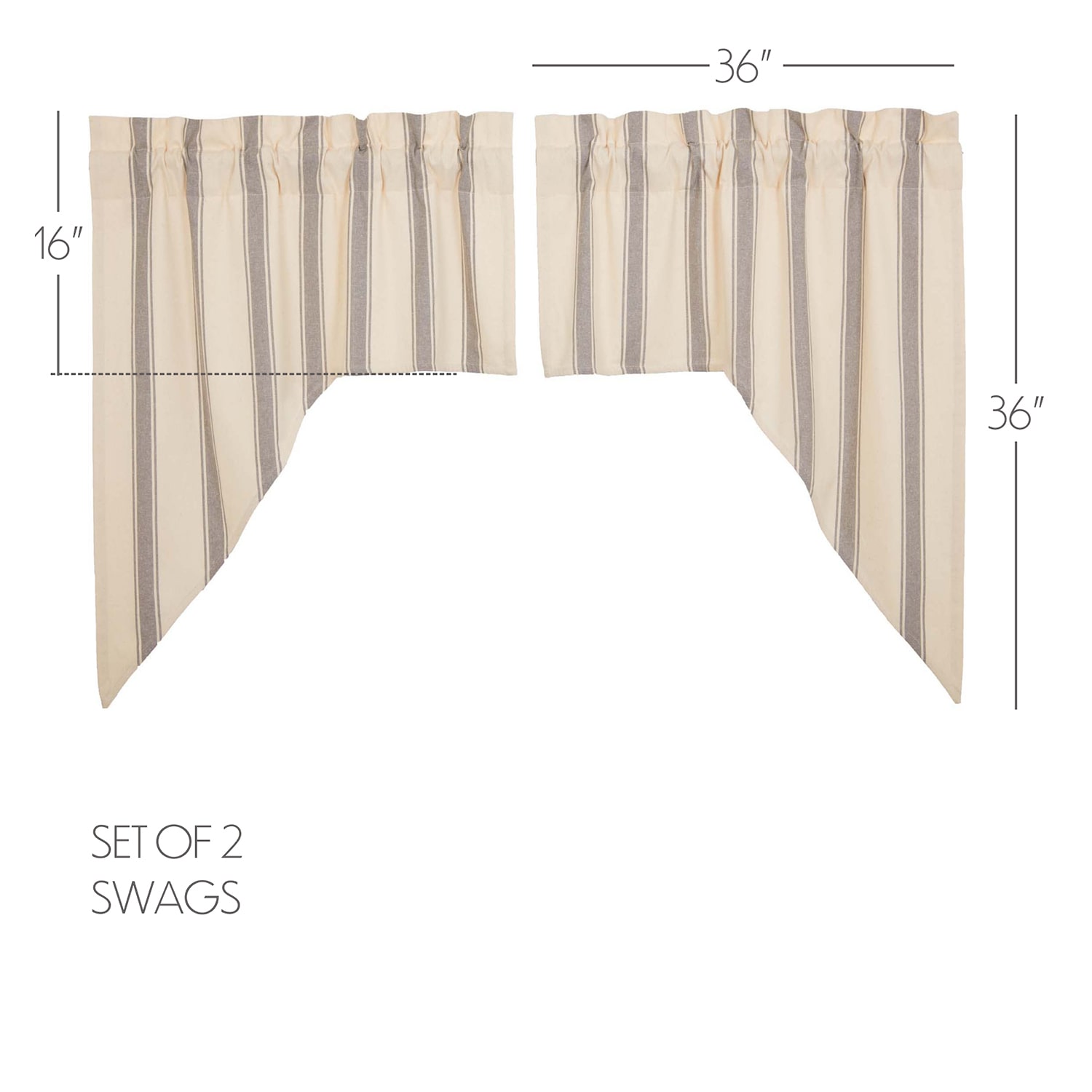 Vhc Brands Grace Swag Rod Pocket Tailored Valance