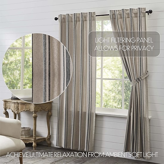 Vhc Brands Grain Sack Rod Pocket Light-Filtering Set of 2 Curtain Panel