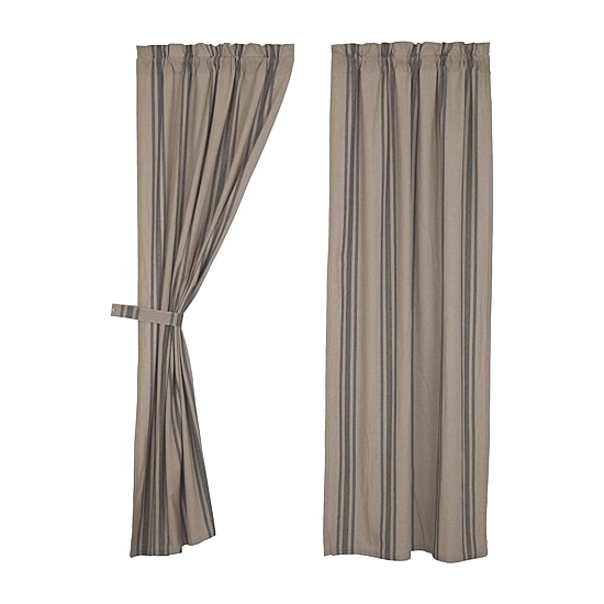 Vhc Brands Grain Sack Rod Pocket Light-Filtering Set of 2 Curtain Panel