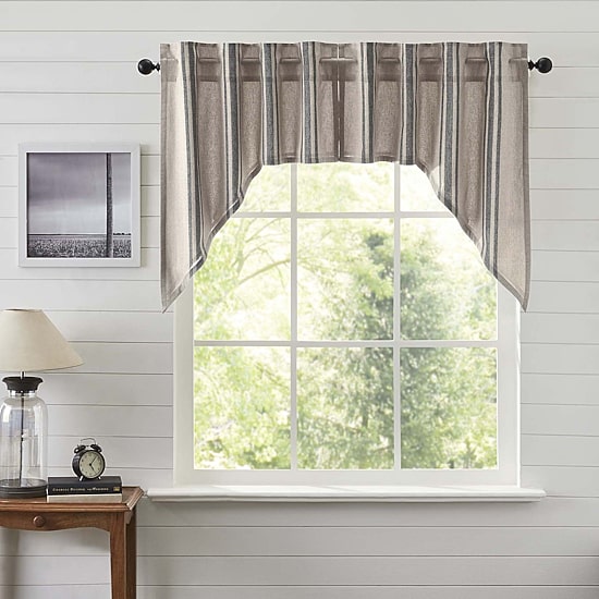 Vhc Brands Grain Sack Swag Rod Pocket Tailored Valance