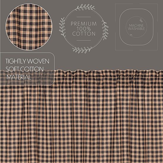 Vhc Brands Bingham Star Plaid Rod Pocket Light-Filtering Set of 2 Curtain Panel