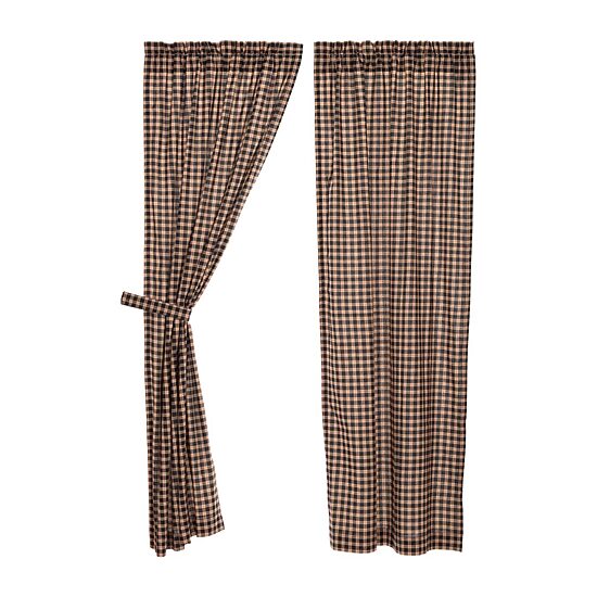 Vhc Brands Bingham Star Plaid Rod Pocket Light-Filtering Set of 2 Curtain Panel