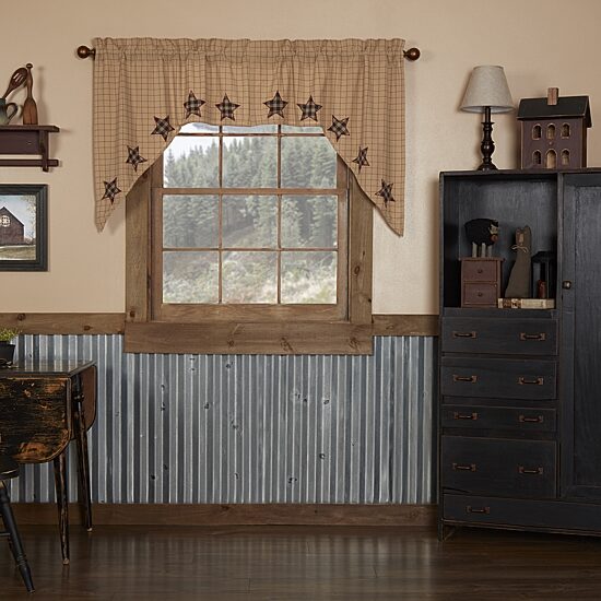 Vhc Brands Bingham Star Swag Rod Pocket Tailored Valance