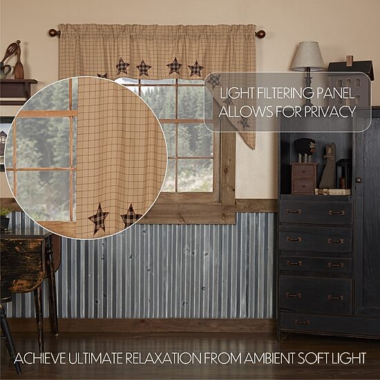 Vhc Brands Bingham Star Swag Rod Pocket Tailored Valance