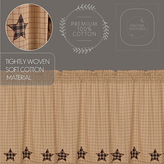 Vhc Brands Bingham Star Swag Rod Pocket Tailored Valance
