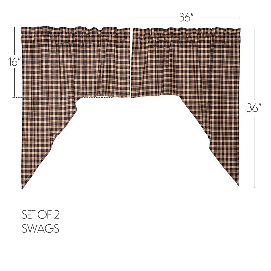 Vhc Brands Bingham Star Plaid Swag Rod Pocket Tailored Valance