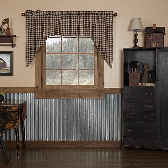 Vhc Brands Bingham Star Plaid Swag Rod Pocket Tailored Valance
