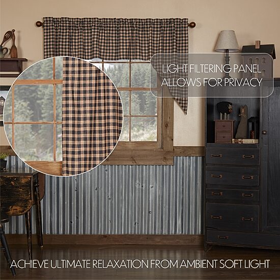 Vhc Brands Bingham Star Plaid Swag Rod Pocket Tailored Valance