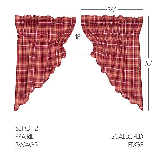 Vhc Brands Braxton Prairie Swag Rod Pocket Scallop Valance