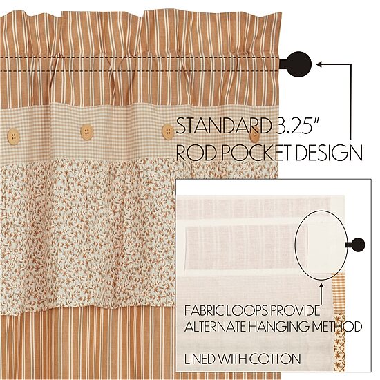Vhc Brands Camilia Swag Rod Pocket Tailored Valance