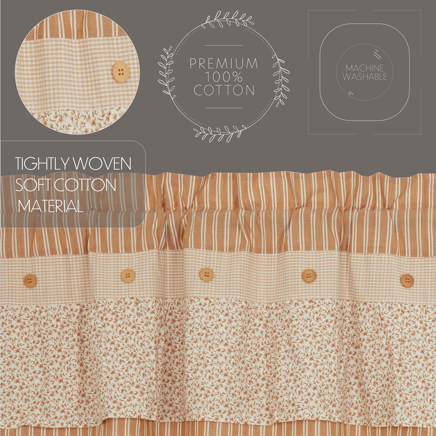 Vhc Brands Camilia 2-pc. Rod Pocket Window Tier
