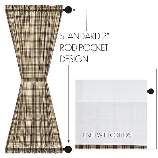 Vhc Brands Cider Mill Light-Filtering Rod Pocket Single Door Panel Curtain