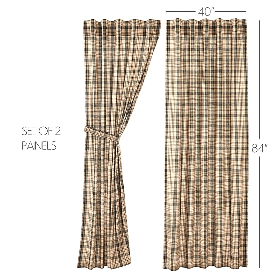Vhc Brands Cider Mill Rod Pocket Light-Filtering Set of 2 Curtain Panel